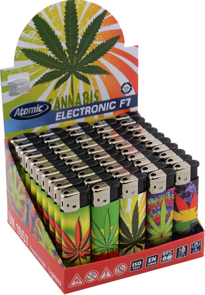 Atomic Flat F2 Cannabis accendini ricaricabili box 50