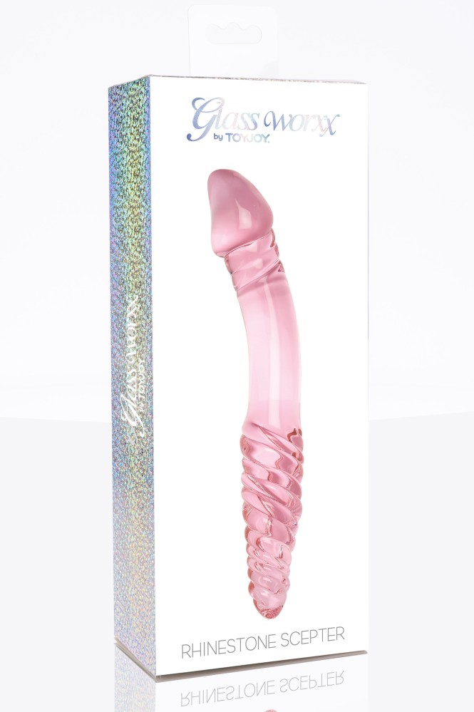 ToyJoy Rhinestone Scepter dildo in vetro doppia punta