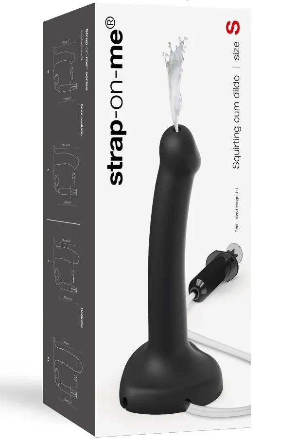 Strap-on-me Squirting Cum dildo semirealistico Nero S eiaculante