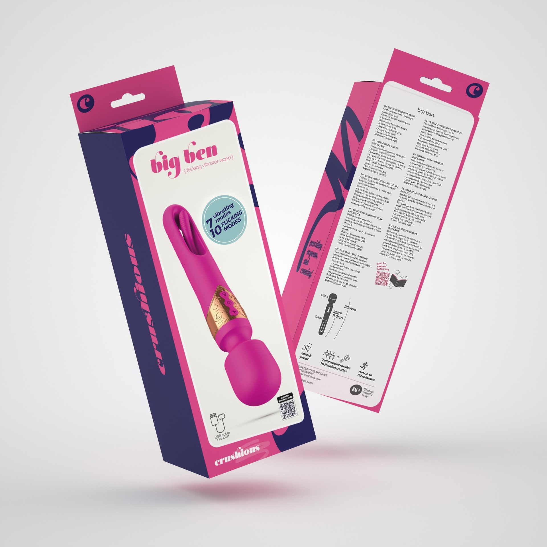 Crushious Big Ben vibratore wand punto G 2 in 1