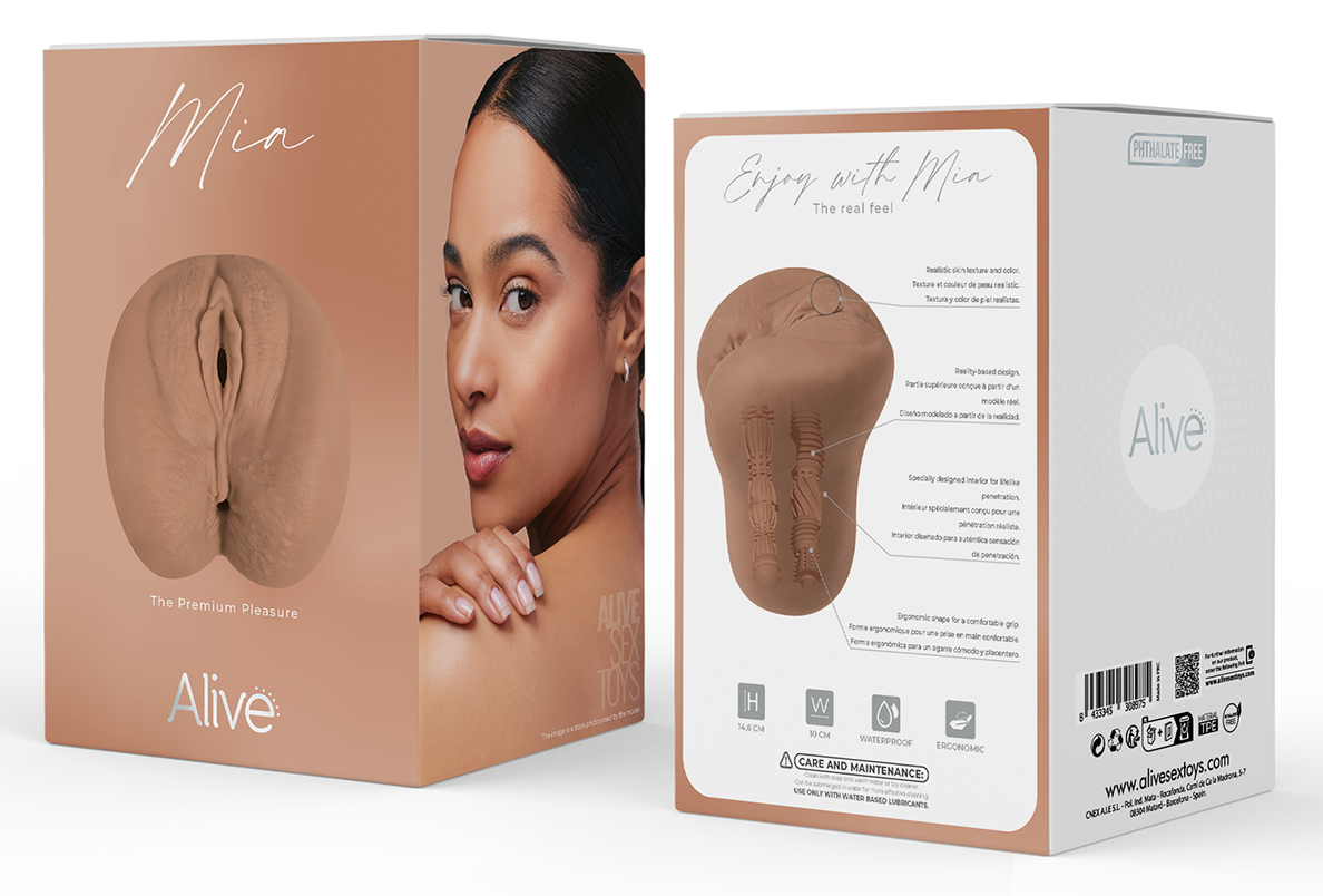 Alive Mia masturbatore uomo realistico color caramello