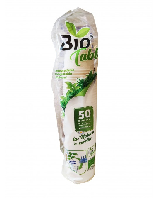 Bicchieri compostabili 80CC 50 pezzi linea vending bio