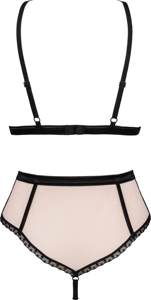 Obsessive Lilines Completino Intimo 2 Pezzi Pizzo Nero