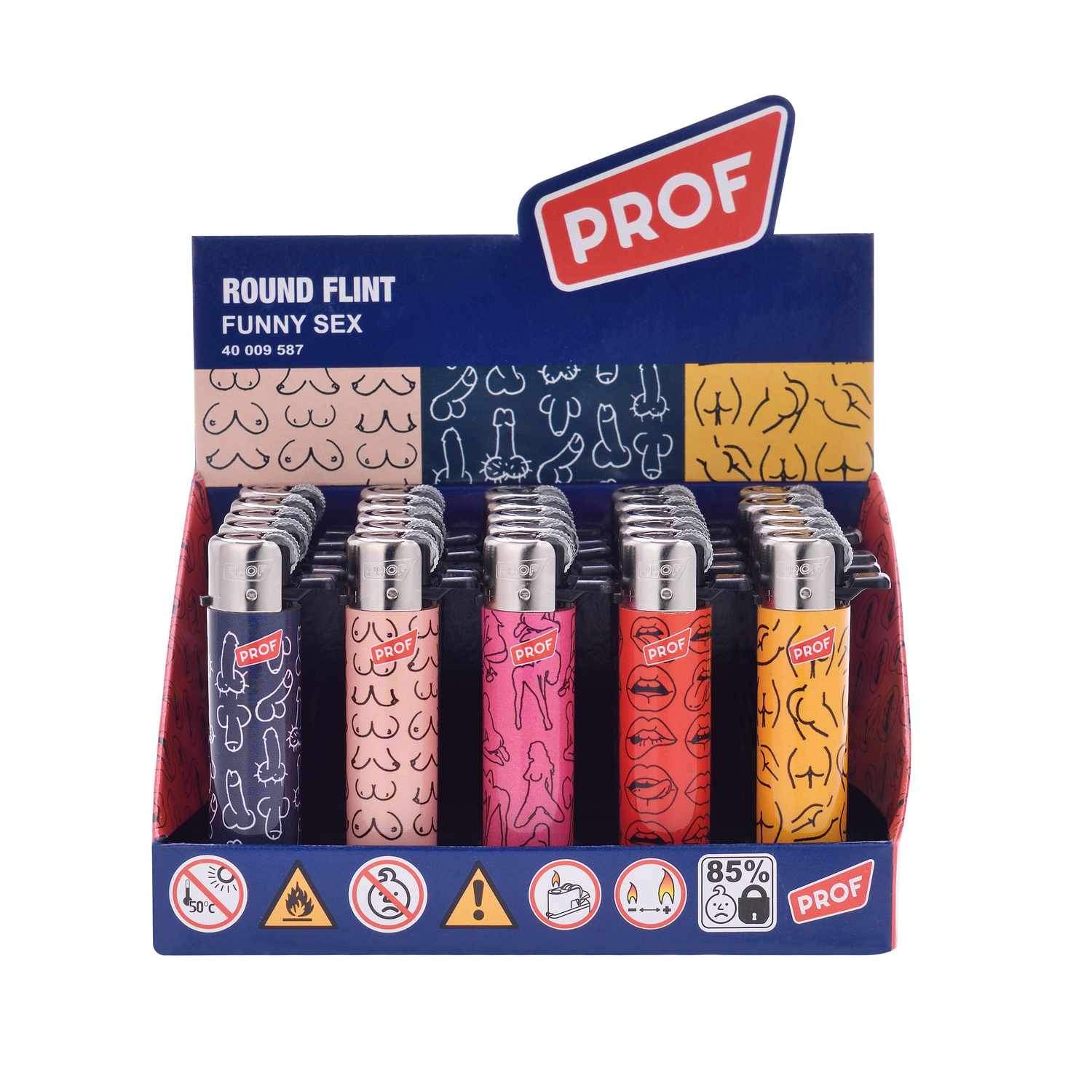 PROF Funny Sex Flint DL-25 accendini elettronici box 25