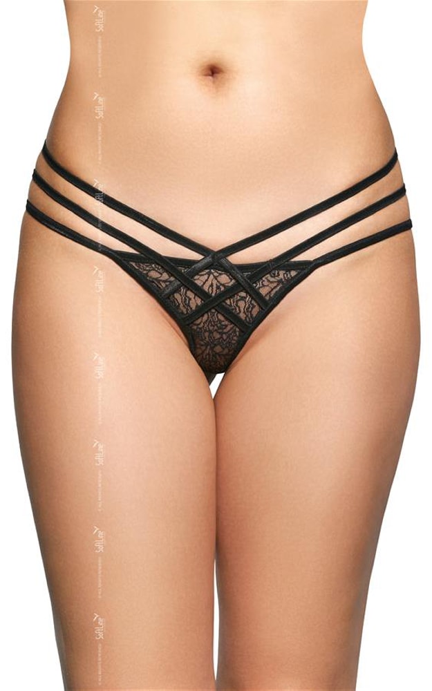 Softline 2492 perizoma G-string nero S/M in pizzo