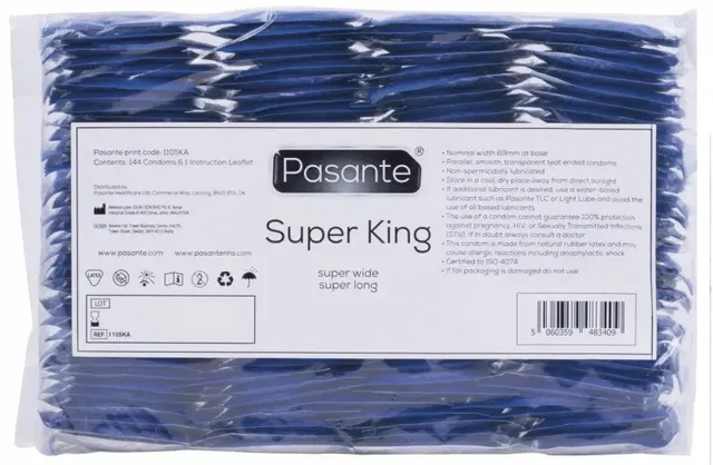 Pasante Super King preservativi extralarge misura giusta 69 mm