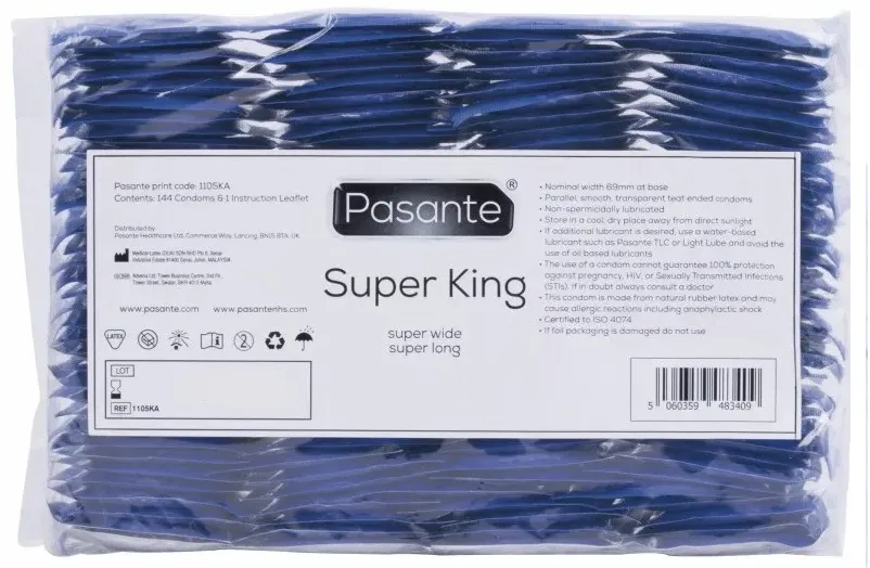 Pasante Super King preservativi extralarge misura giusta 69 mm