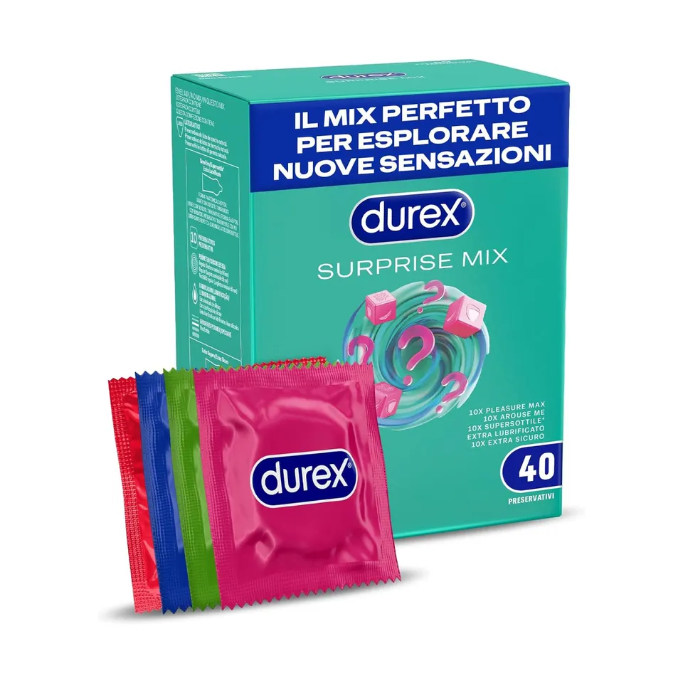 Durex Surprise Mix preservativi assortiti 40 pezzi stimolanti