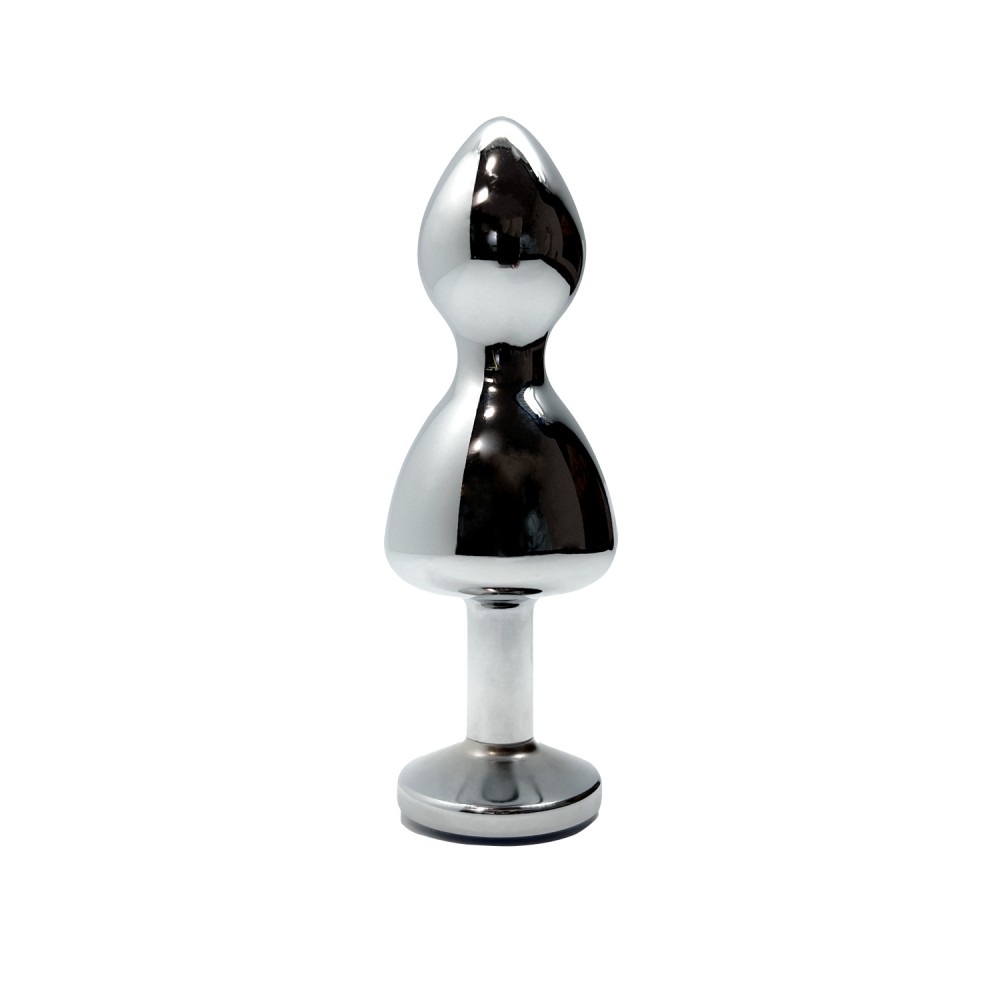 Wooomy Lollypop plug anale metallo bianco con gioiello