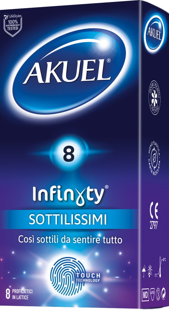 Akuel Infinyty preservativi ultrasottili 8 pezzi 0,045 mm