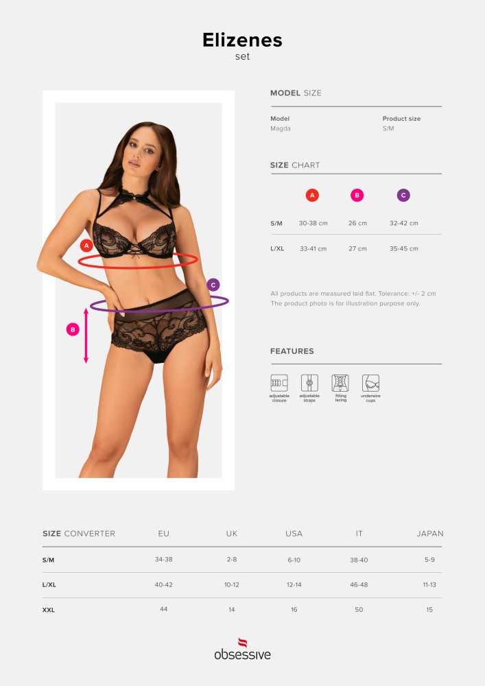 Obsessive Elizenes completino intimo pizzo nero S/M