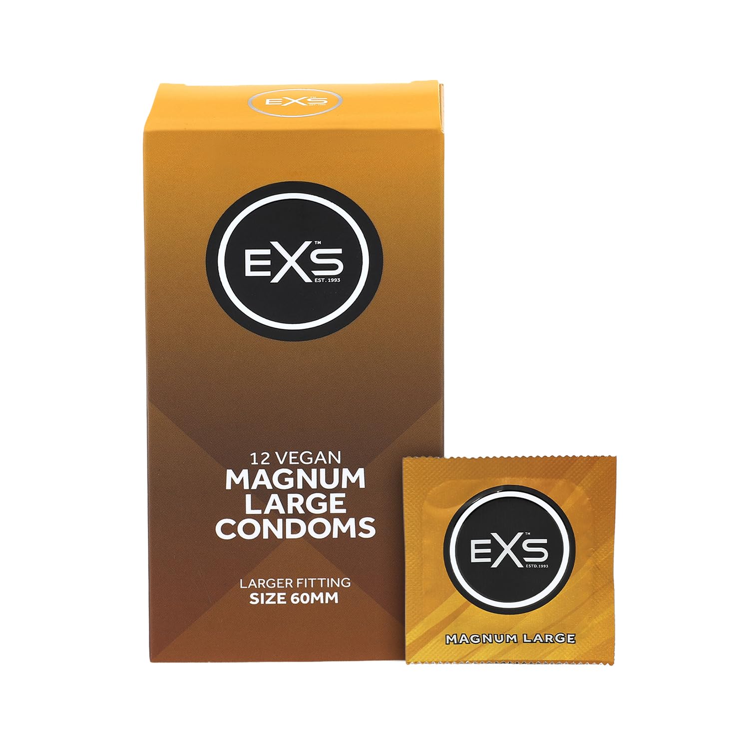 EXS Magnum 60 mm preservativi XL 48 pezzi vestibilità larga