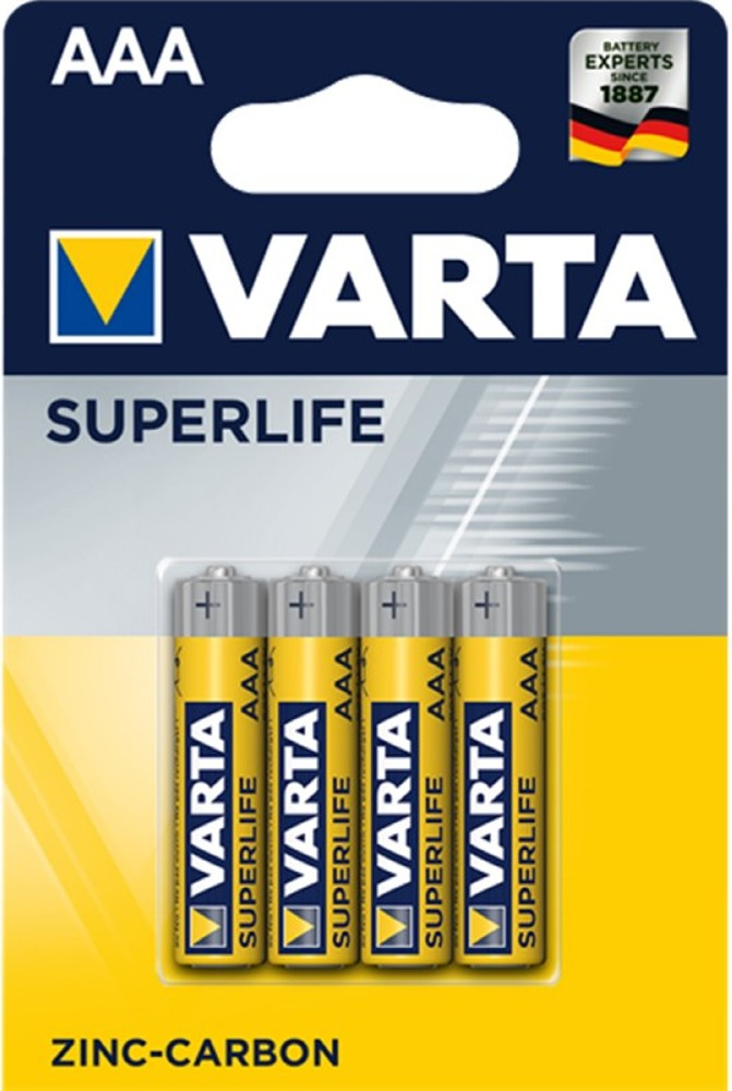 Varta Superlife AAA pile zinco carbone blister 4 pezzi