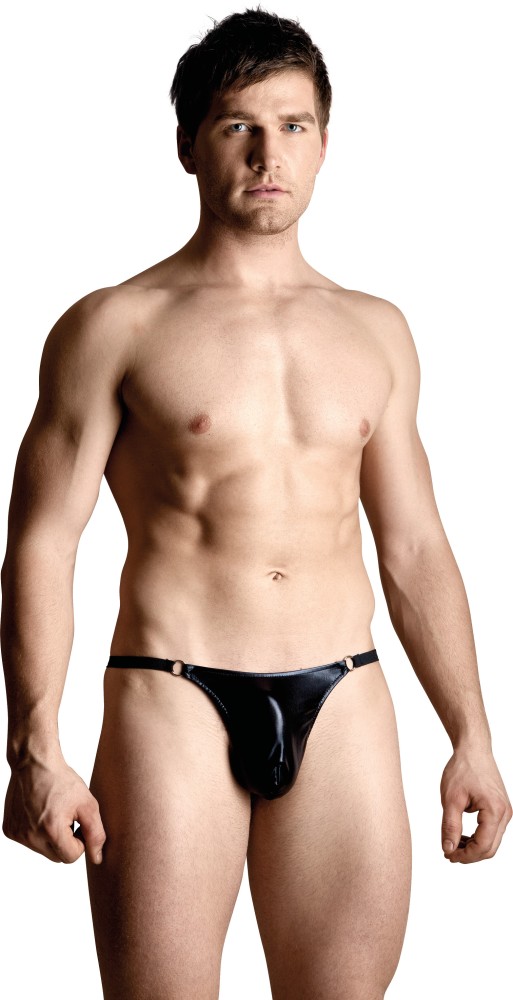 Softline Mens Thong 4487 perizoma uomo nero S/L lucido
