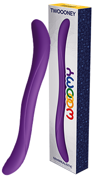Wooomy Twoooney dildo doppio in silicone 35 cm