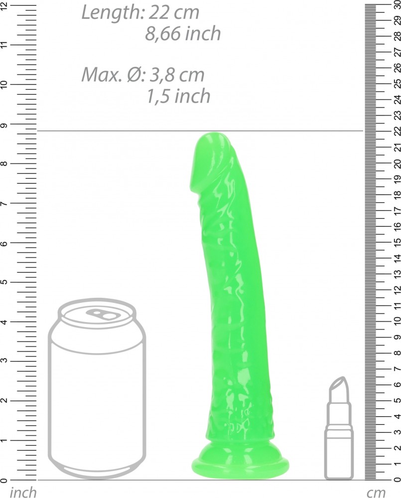 RealRock Slim 8 Dildo Fosforescente con Ventosa