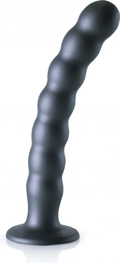 Ouch! Beaded G-Spot Dildo 8" grigio silicone con ventosa