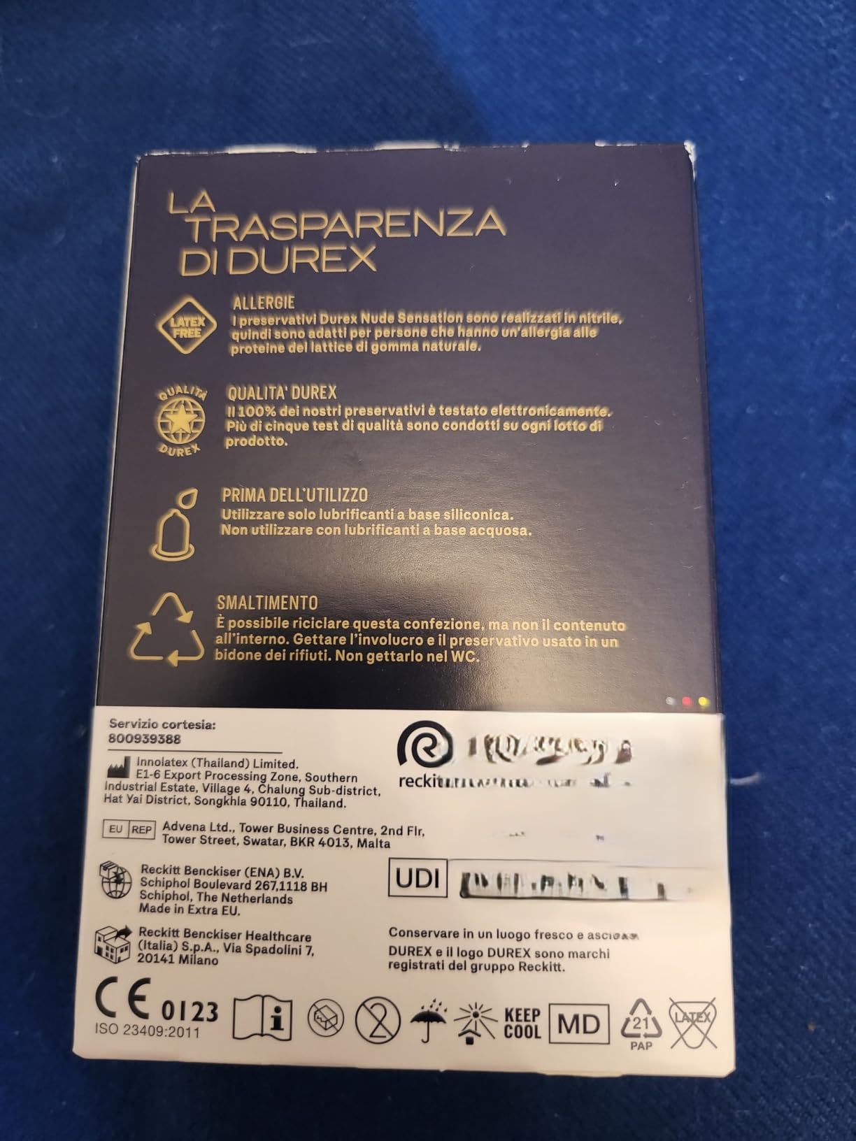 Durex Nude Sensation preservativi nitrile 20 pezzi senza lattice