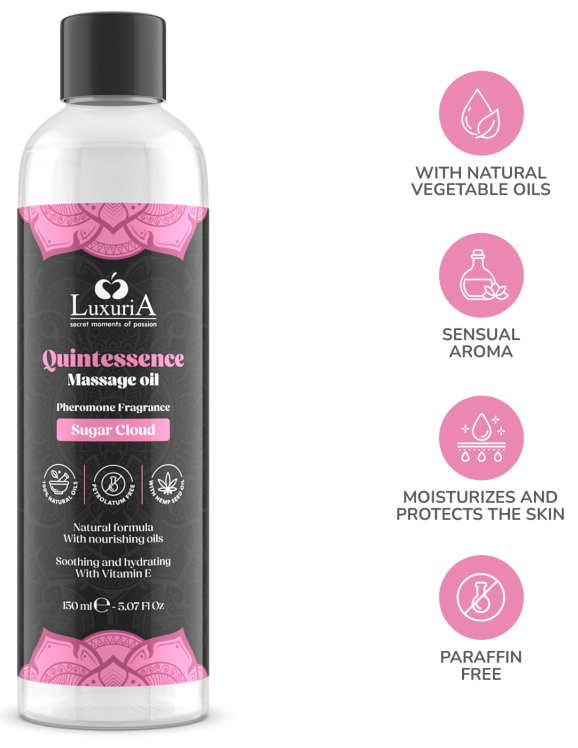 Luxuria Quintessence Sugar Cloud olio massaggi zucchero filato
