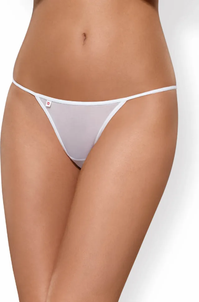 Obsessive Luiza Thong perizoma bianco ricamo