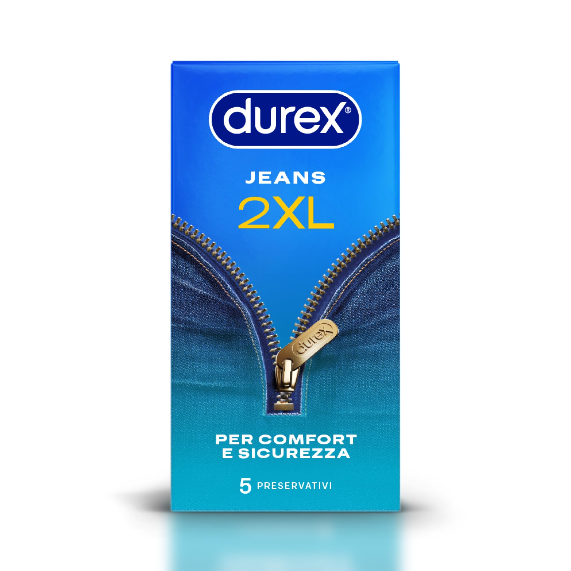 Durex Settebello 2XL preservativi XL 5 pezzi da 60 mm