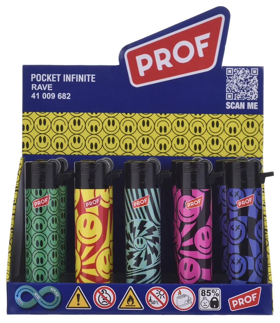 PROF Round Flint accendini a pietrina box 25 Rave