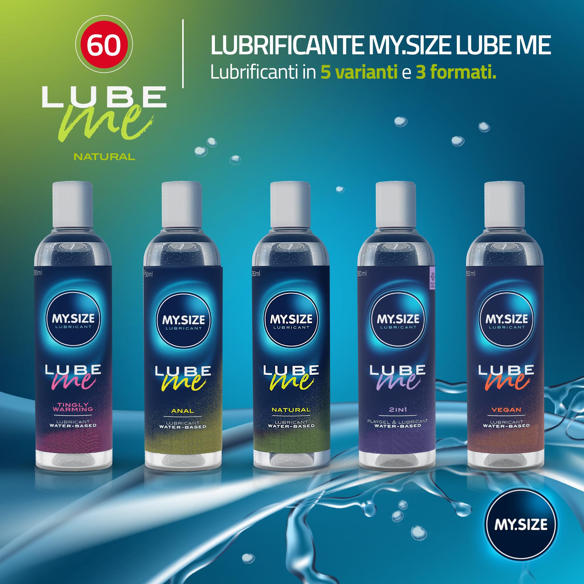 MY.SIZE PRO preservativi 60 mm 36 pz + lubrificante set