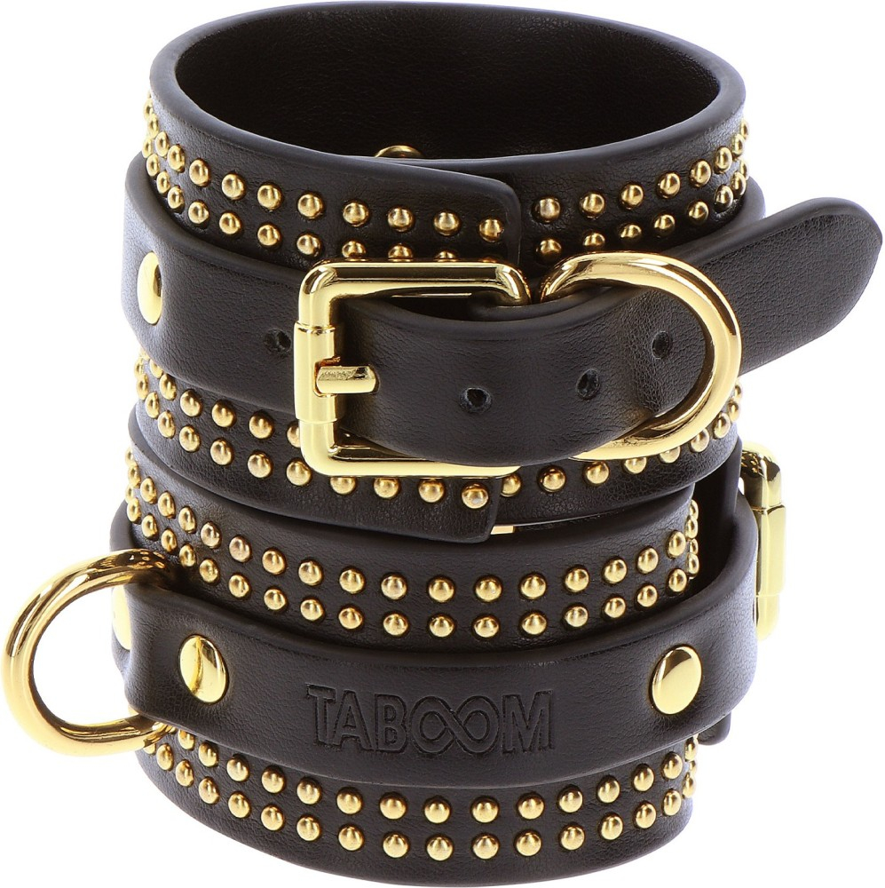 Taboom Vogue Studded Wrist Cuffs manette polsi nere oro