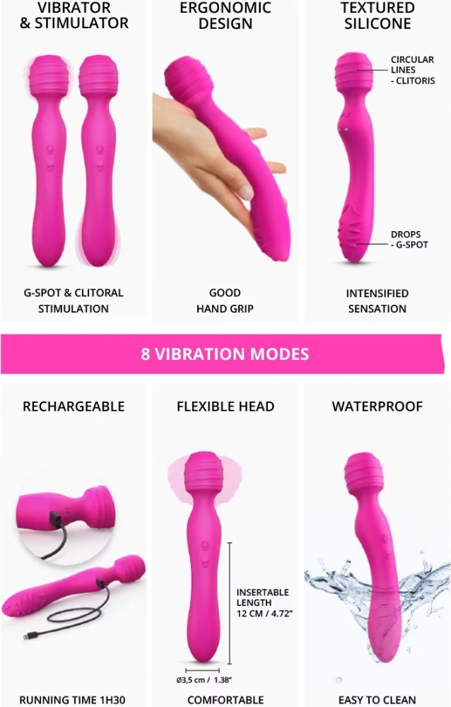 Love to Love Twist vibratore wand 2in1 22 cm 16 modi