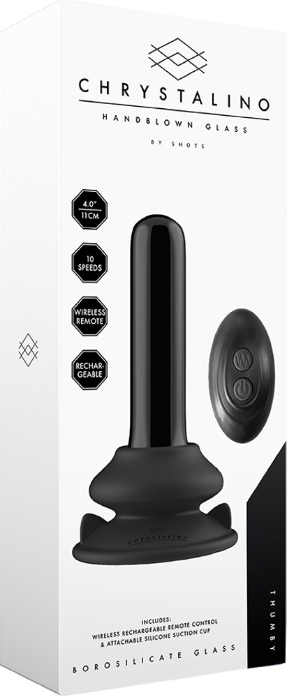 Chrystalino Thumby plug anale vetro vibrante 7 vibrazioni
