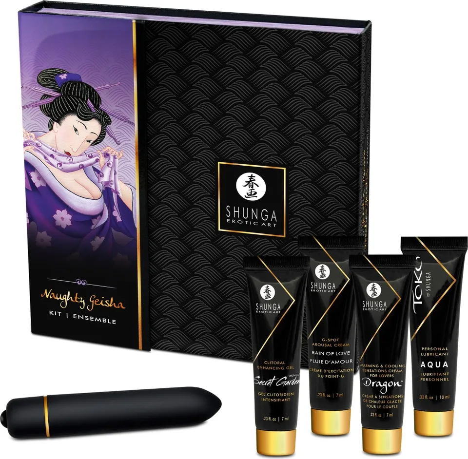 Shunga Naughty Geisha Kit kit piacere coppia 5 pezzi viaggio