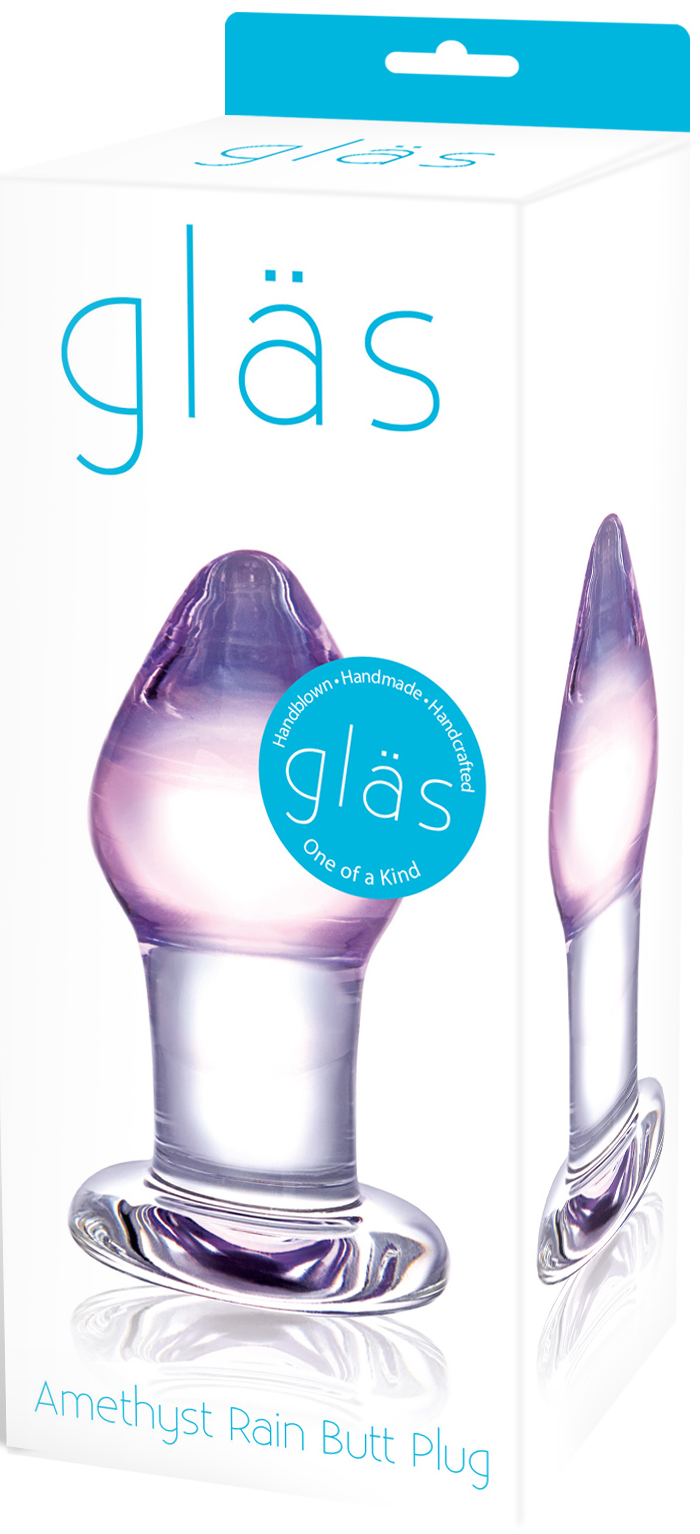 Glas Amethyst Rain plug anale in vetro