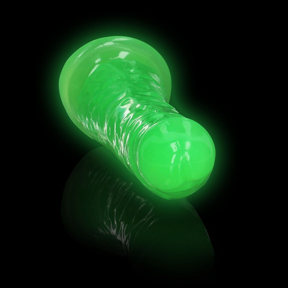 RealRock Slim Suction Cup Glow dildo realistico 6" fosforescente