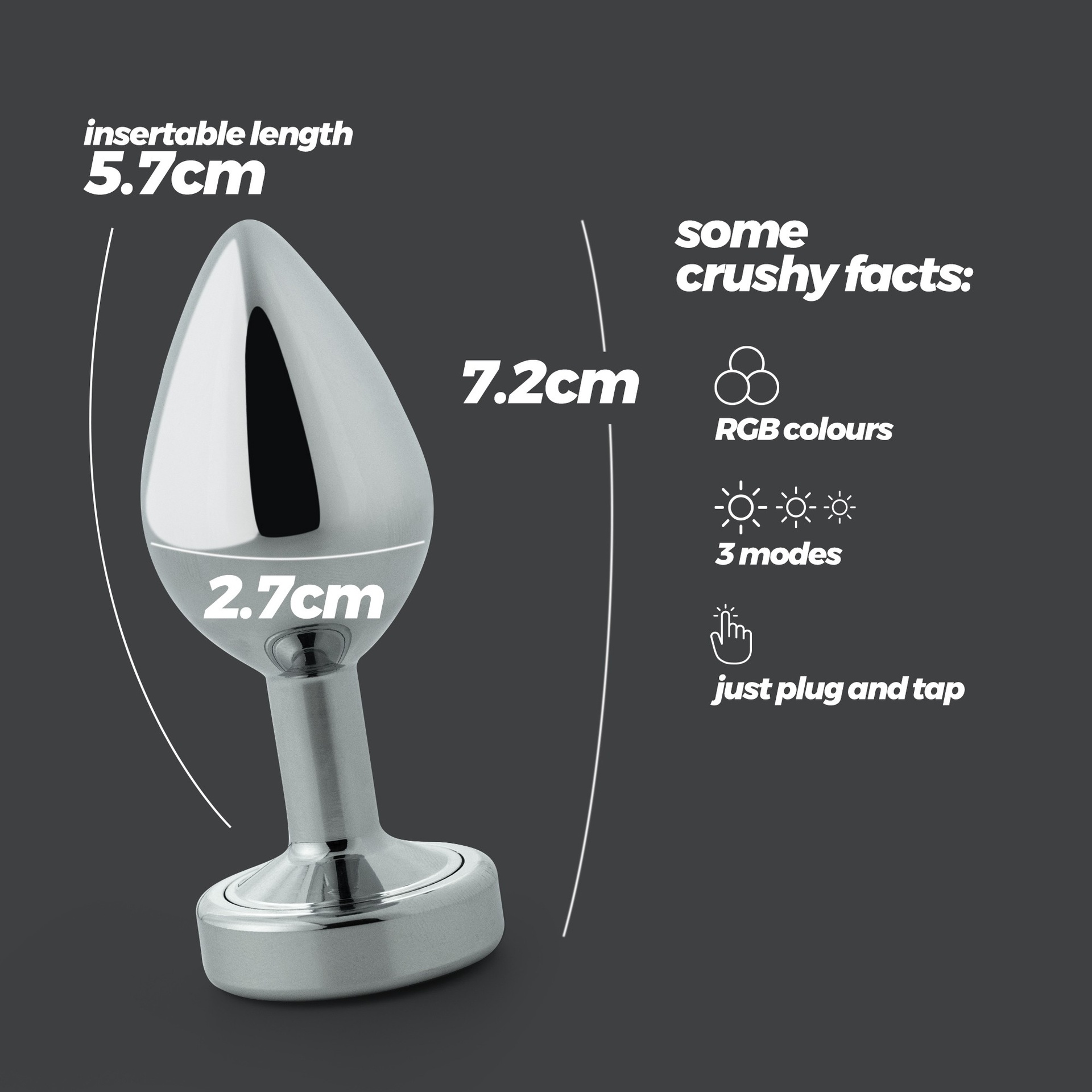 Crushious Borealis Plug Anale Metallo con LED 3 luci