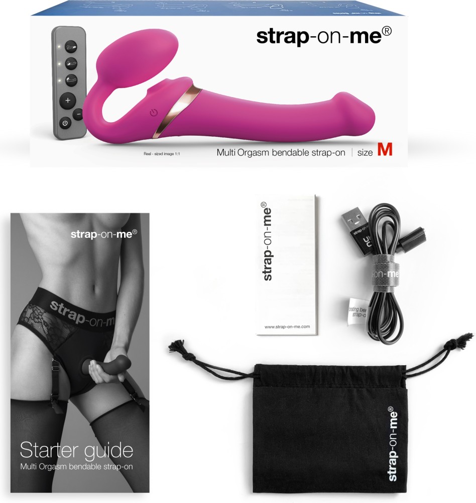 Strap-on-me Multi Orgasm Bendable Strap-On fucsia succhiaclitoride