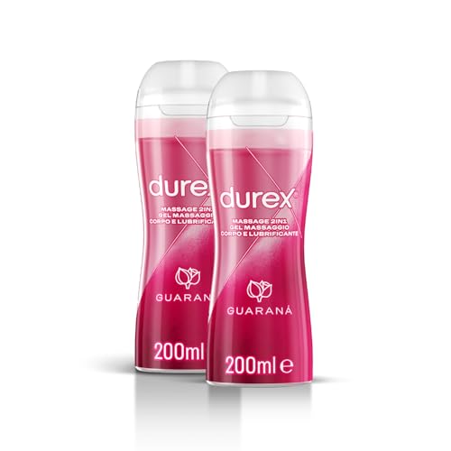 Durex Massage 2in1 Gel Lubrificante Guarana 2x200 ml Base Acqua