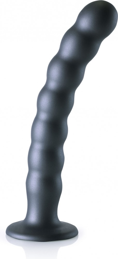 Ouch! Beaded G-Spot Dildo 8" grigio silicone con ventosa