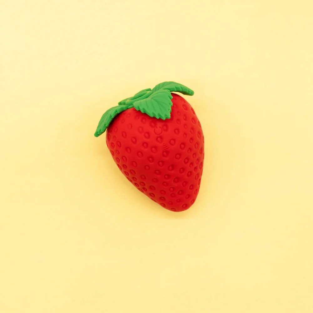 Emojibator Strawberry succhiaclitoride vibratore silicone