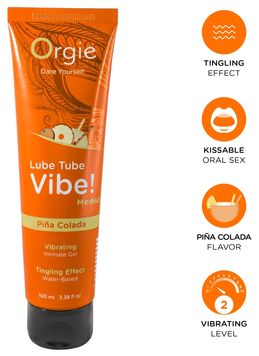 Orgie Lube Tube Vibe lubrificante edibile Piña Colada effetto vibrante
