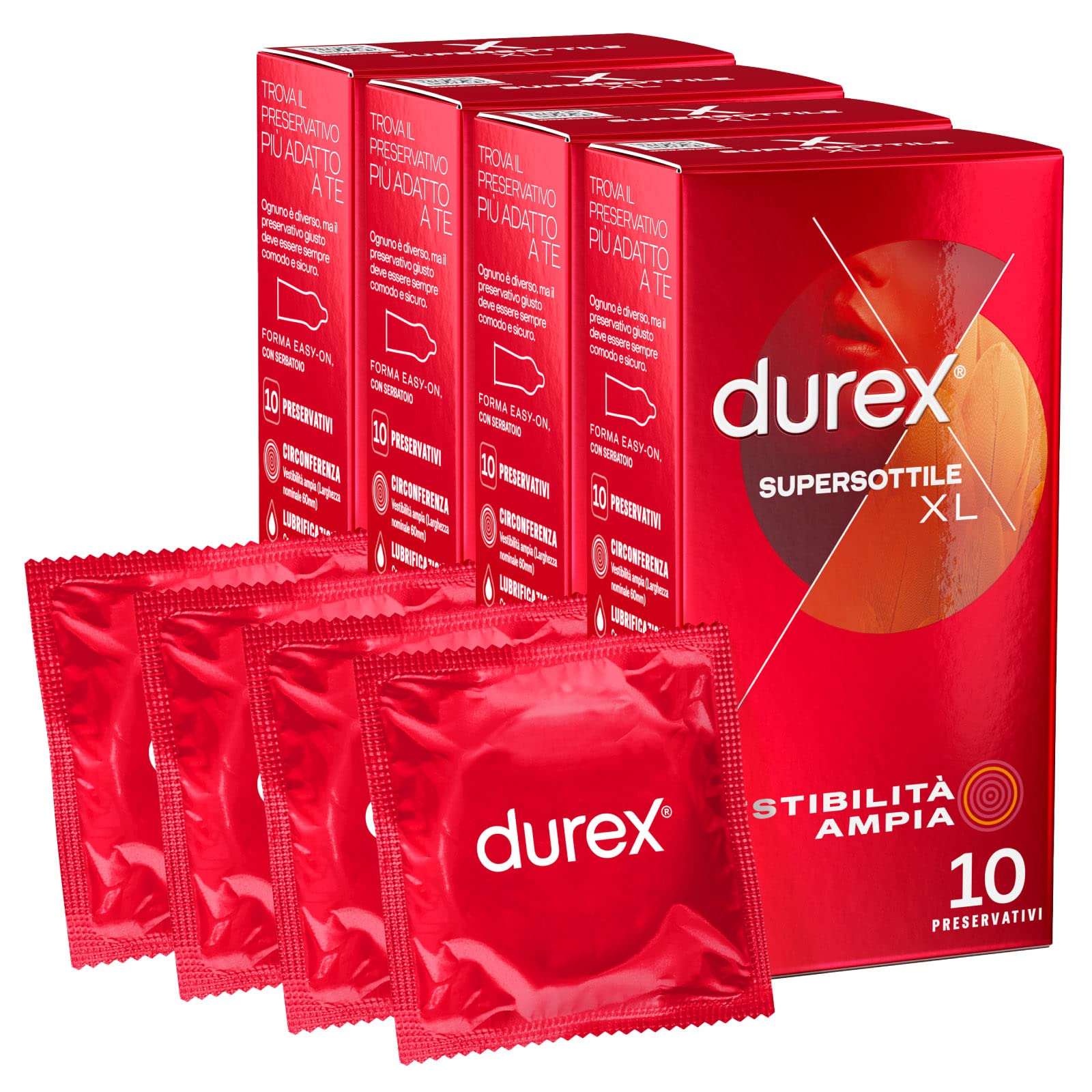 Durex Supersottile XL preservativi 40 pezzi misura 60mm