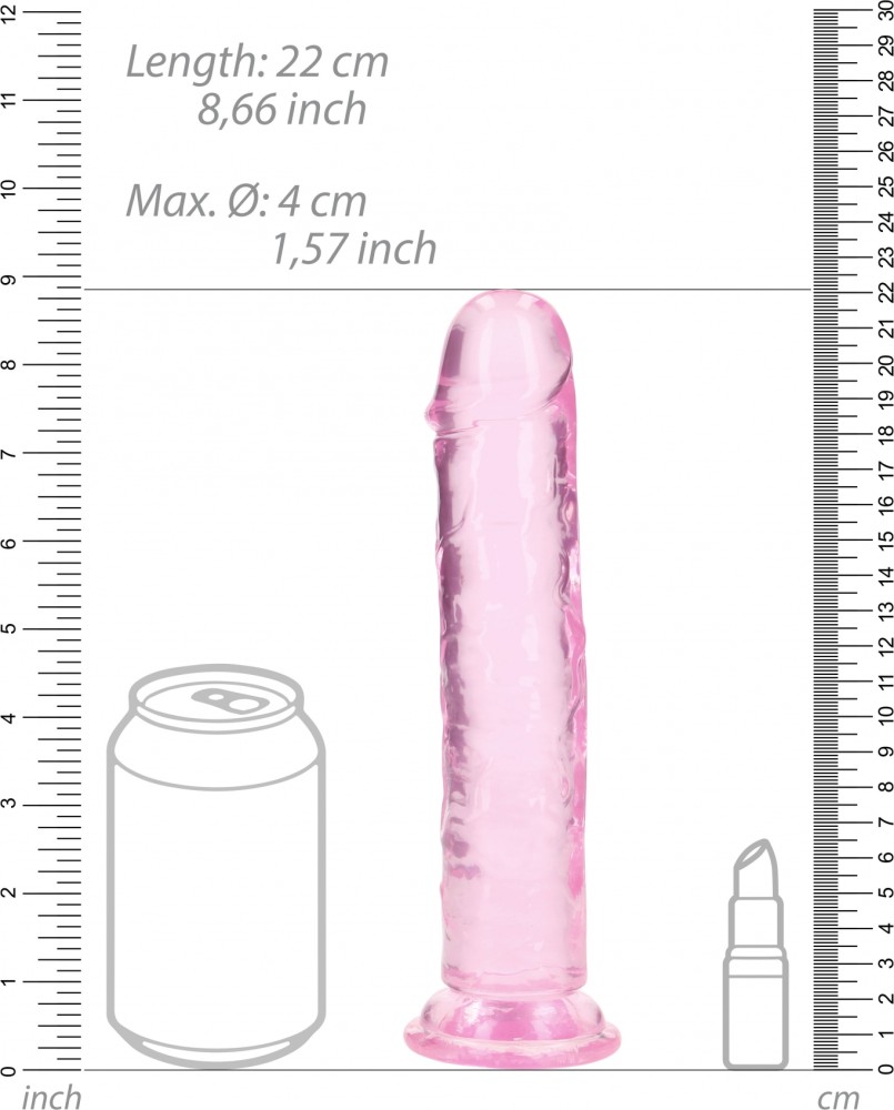 RealRock Straight 8 dildo realistico rosa ventosa 22 cm