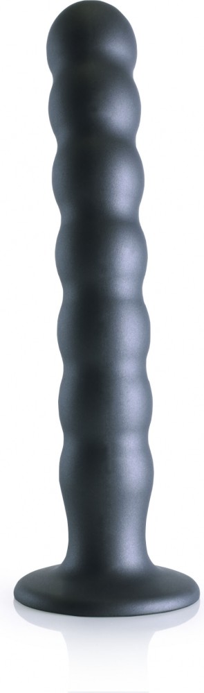 Ouch! Beaded G-Spot Dildo 8" grigio silicone con ventosa