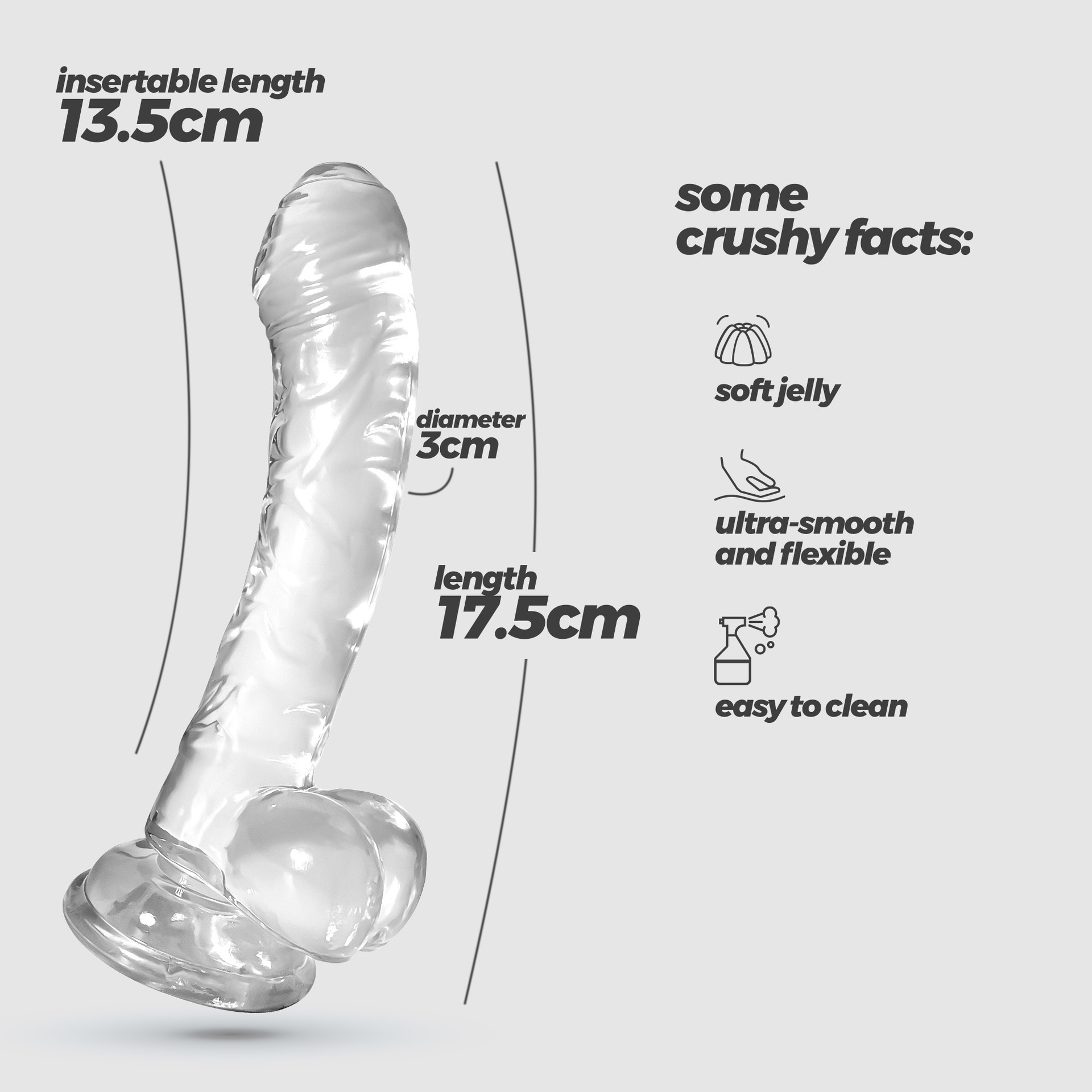 Crushious Hudini dildo realistico jelly 13,5 cm