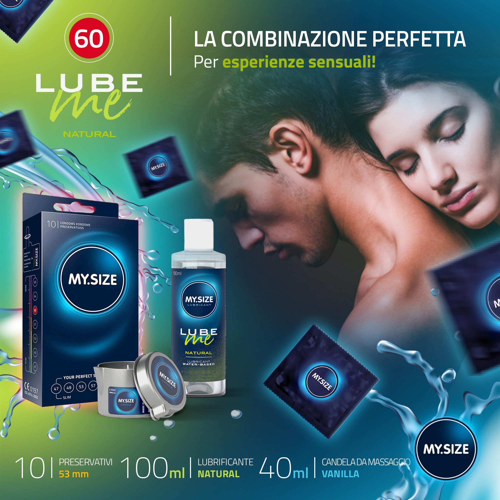 MY.SIZE PRO MIDI set preservativi 60 mm 10 pezzi base acqua