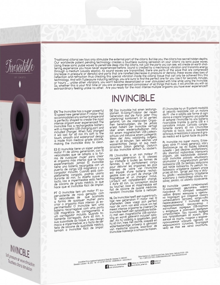 Irresistible Invincible succhiaclitoride nero silicone medicale