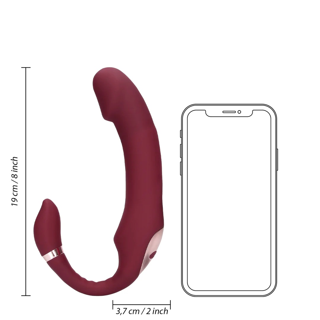 Loveline Bendable Strapless strap on vibrante bordeaux