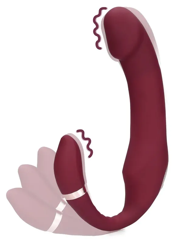 Loveline Bendable Strapless strap on vibrante bordeaux