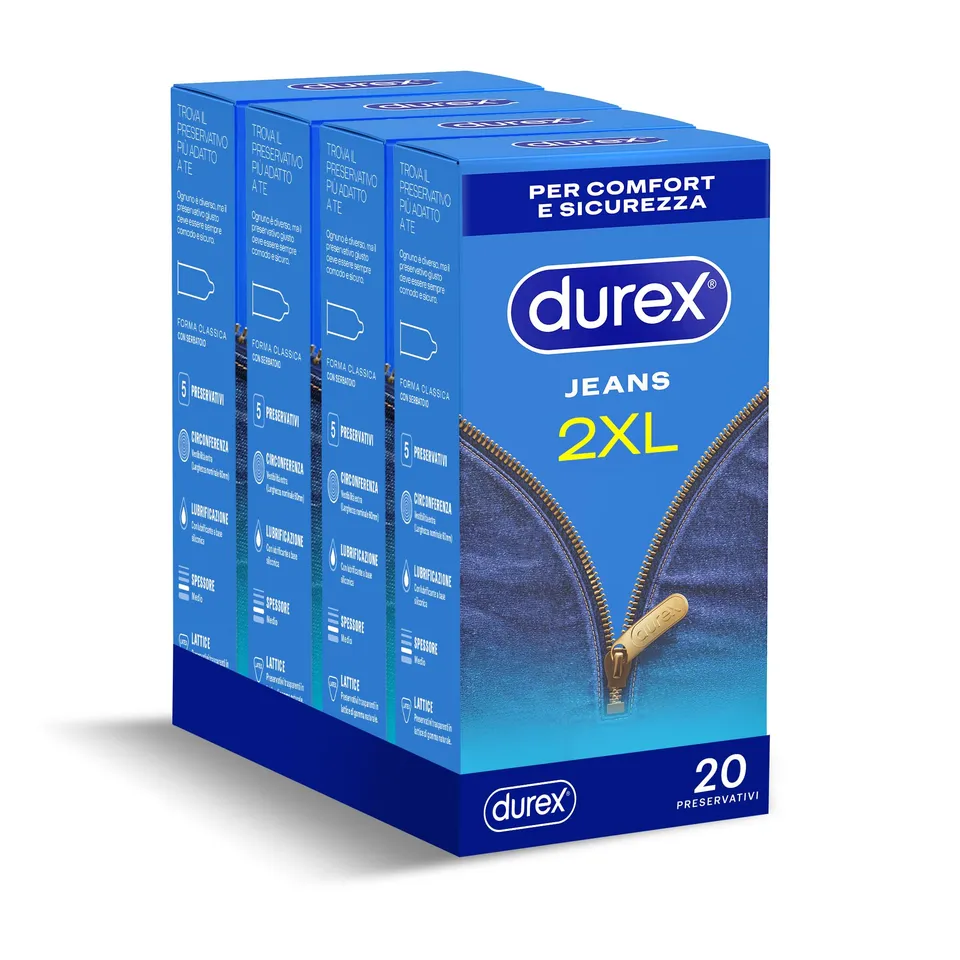 Durex Jeans 2XL preservativi XXL 60 mm 20 pezzi