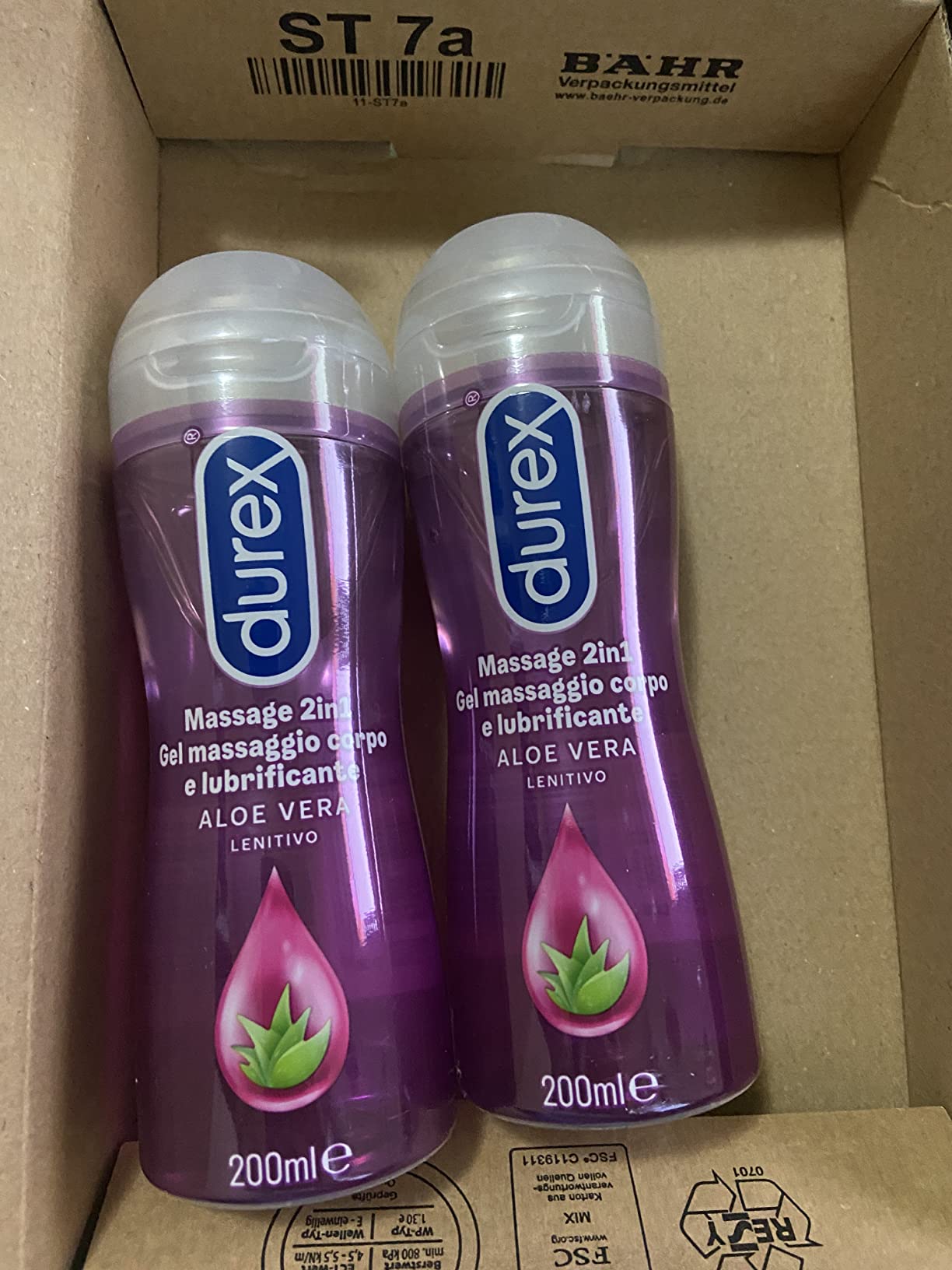 Durex Massage 2 in 1 gel massaggio e lubrificante 2x200 ml