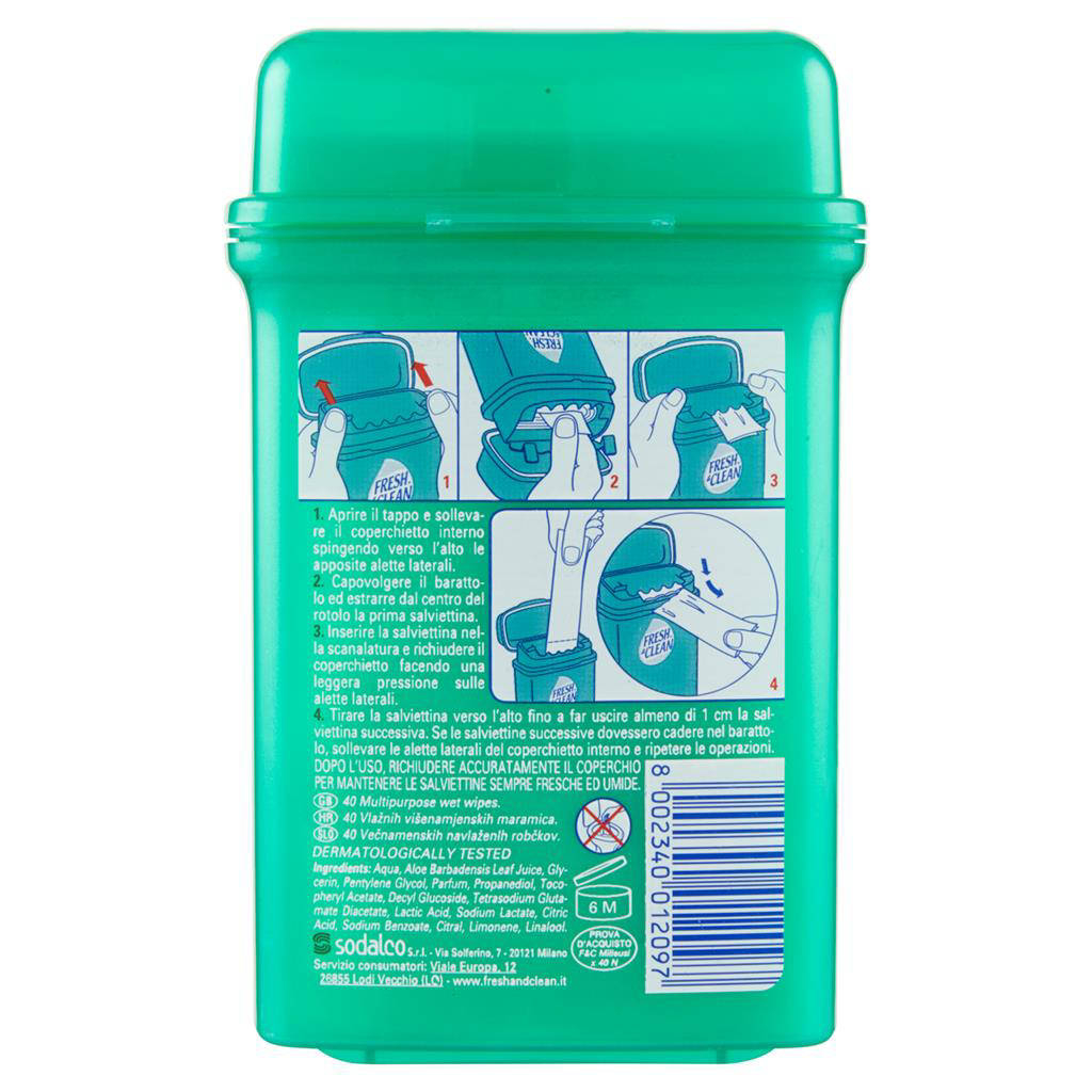 Fresh & Clean Milleusi salviettine igienizzanti 40 pz